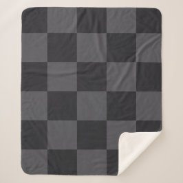 Modern Dark Kroatische zwarte grijze controleurs Sherpa Deken