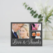 Modern Dark Love Merci Mariage 3 Photo Carte Posta (Debout devant)