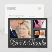 Modern Dark Love Merci Mariage 3 Photo Carte Posta (Devant / Derrière)