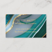 Modern Dark Marble Wine Bartender Sommelier Visitekaartje (Achterkant)