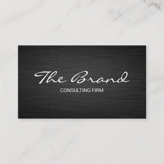 Modern Dark Metallic | Cursief Visitekaartje tekst (Voorkant)