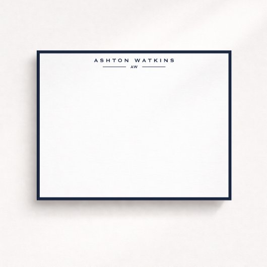 Modern Dark Navy Border Note Card Kaart