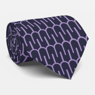 Modern Dark Paarse Geometric Design Stropdas
