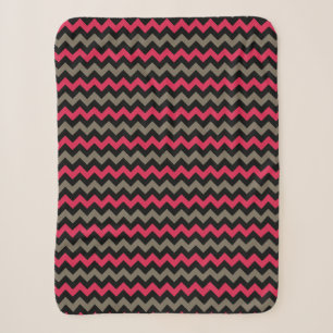 Modern Dark Red Black Chevron Pattern Sherpa Deken