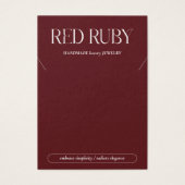 Modern Dark Red Necklace Display Card (Devant)