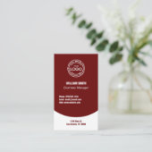 Modern Dark Red Visitekaartje (Staand voorkant)