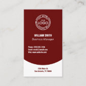 Modern Dark Red Visitekaartje (Voorkant)