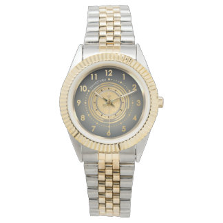 Modern Dark theme Two-Tone Classic Watch Custom Horloge