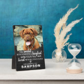 Modern Dark Wooden Pet Memorial | Foto Keepslag Fotoplaat (Zijkant)