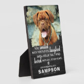 Modern Dark Wooden Pet Memorial | Foto Keepslag Fotoplaat (Zijkant)