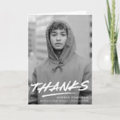 Modern Dashed Photo Afstuderen Bedankkaart (Voorkant)