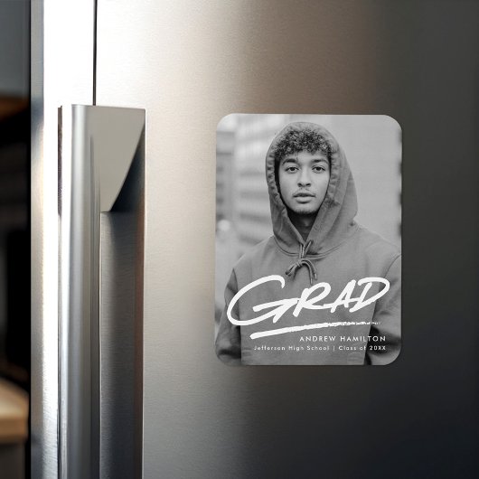 Modern Dashed Photo Afstuderen Magneet