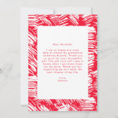 Modern Dashed Red Photo Afstuderen Bedankkaart (Achterkant)