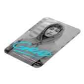 Modern Dashed Turquoise Foto Afstuderen Magneet (Linkerzijde)