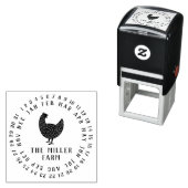 Modern Date & Chicken Boerderij Name Personalized Zelfinktende Stempel (In situ)