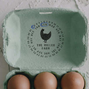 Modern Date & Chicken Boerderij Name Personalized  Zelfinktende Stempel