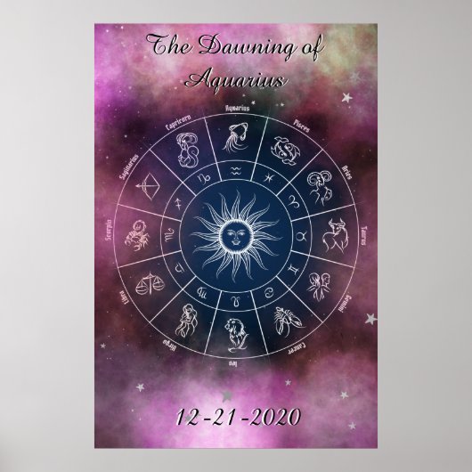 Modern Dawning of Aquarius Wheel Quote Poster (Devant)