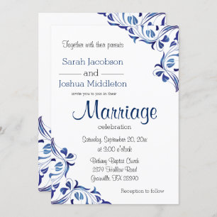 Modern Day Blue Sapphire Floral Kaart