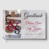 Modern Day Love - Red Maroon Wedding Guestbook Gastenboek (Voorkant)