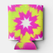 Modern Dazzle Roos Green Yellow Tie Dye Blikjeskoeler (Achterkant)