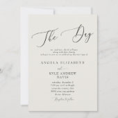 Modern De Dag Beige Elegant & Modern Huwelijk Kaart (Voorkant)