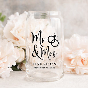 Modern de heer Mrs Wedding Blikvorm Glas