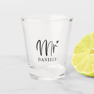 Modern de heer Verloving Name Shot Glass Glas