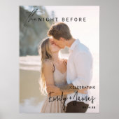 Modern de nacht voor foto verloving welkom poster (Voorkant)