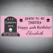 Modern Death to My 30s Pink 40th Birthday Party Spandoek