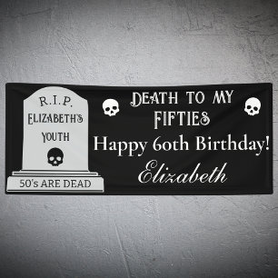 Modern Death to My 50s Black 60th Birthday Party Spandoek