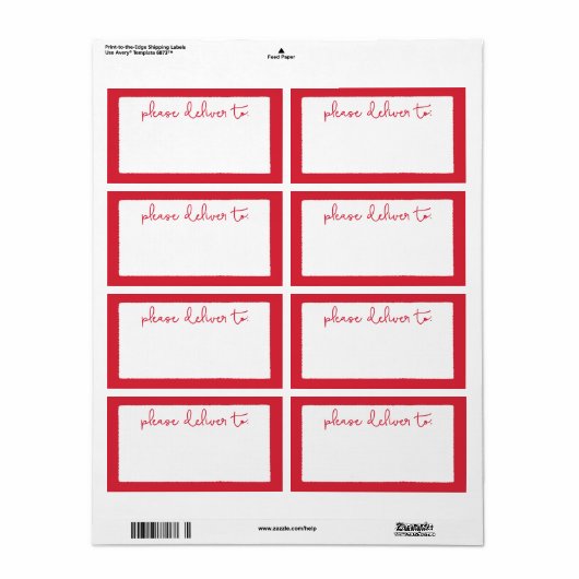 Modern Deckle gelieve te leveren aan adresetiket Etiket (Full Sheet)