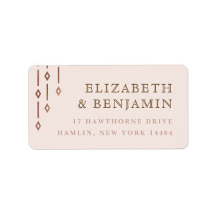 Modern Deco Blush Roos Goudfolie Retouradres Etiket