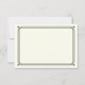 Modern Deco | Elegant Black and Ivory Wedding RSVP Kaartje (Achterkant)