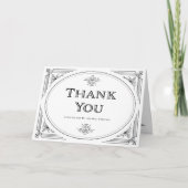 Modern Deco | Elegant Black and White Wedding Bedankkaart (Voorkant)