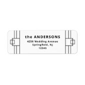 Modern Deco | Elegant Black en White Etiket (Voorkant)