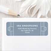 Modern Deco | Elegant Dusty Blue en White Etiket (Insitu)
