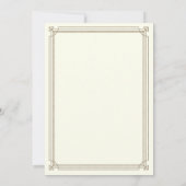 Modern Deco | Elegant Ivory en Gold Wedding Kaart (Achterkant)