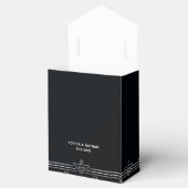 Modern Deco | Elegant Onyx Black and White Wedding Bedankdoosjes (Geopend)