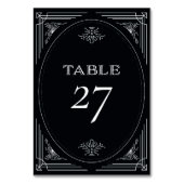 Modern Deco | Elegant Onyx Black and White Wedding Kaart (Voorkant)