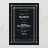 Modern Deco | Elegant Onyx Black and White Wedding Programma (Achterkant)