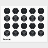 Modern Deco | Elegant Onyx Black and White Wedding Ronde Sticker (Vel)