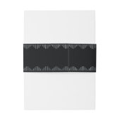 Modern Deco | Elegant Onyx Black met Monogrammen Uitnodigingen Wikkel (Achterkant Voorbeeld)