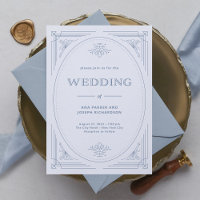 Modern Deco | Elegant White en Dusty Blue Wedding