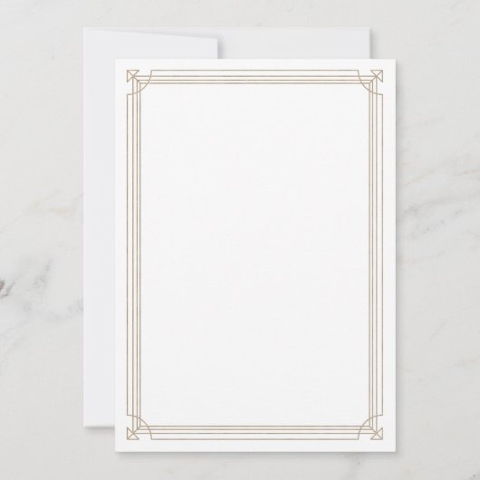 Modern Deco | Faux Gold en White Baptism Kaart (Achterkant)