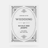 Modern Deco | Onthaal rond zwart-wit Acryl Bord (Voorkant)