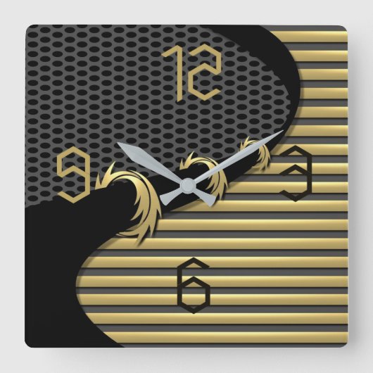 Modern Deco Vierkante Klok (Voorkant)