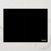 Modern Deco Zwart Trouwen Save the Date Goud Folie Folie Uitnodiging Briefkaart (Achterkant)