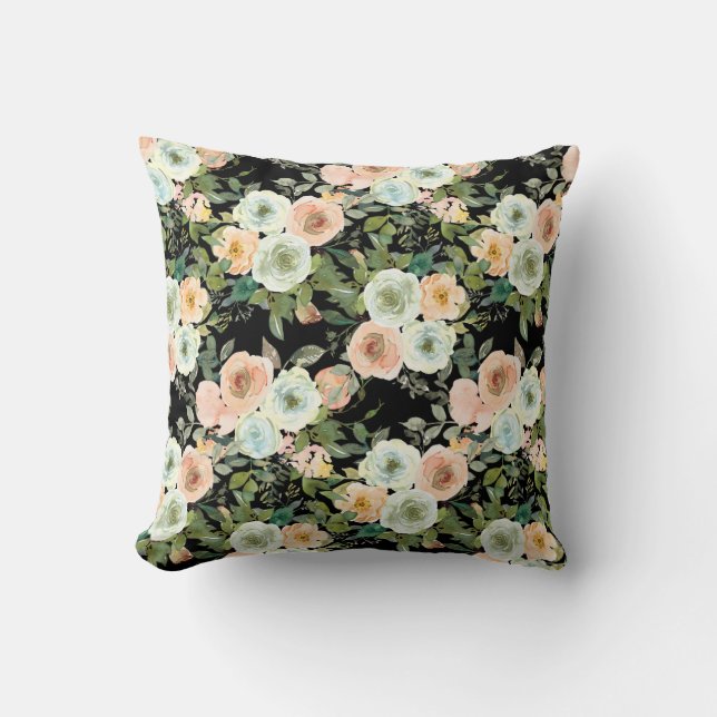 Modern Decor Peach Floral Peonies Kussen (Voorkant)