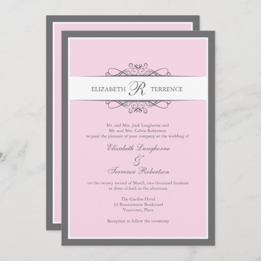 Modern decoratief dubbelhuwelijk kaart (Voorkant / Achterkant)