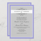 Modern Decoratief Gray Wedding Uitnodiging (Voorkant / Achterkant)